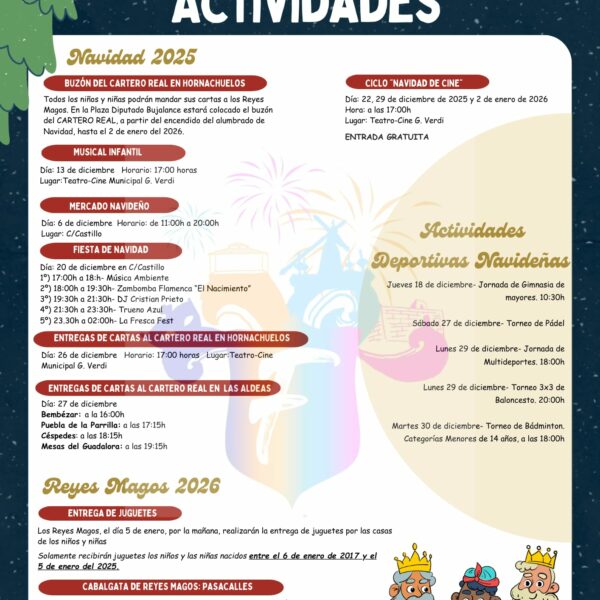 Programación de Actividades de Navidad 2025 y Reyes Magos 2026
