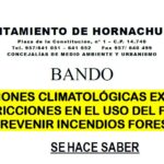 BANDO CONDICIONES CLIMATOLÓGICAS EXTREMAS – RESTRICCIONES EN EL USO DEL FUEGO PARA PREVENIR INCENDIOS FORESTALES