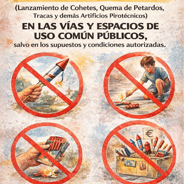 Bando municipal sobre la prohibición de venta, manipulación y uso de artificios pirotécnicos