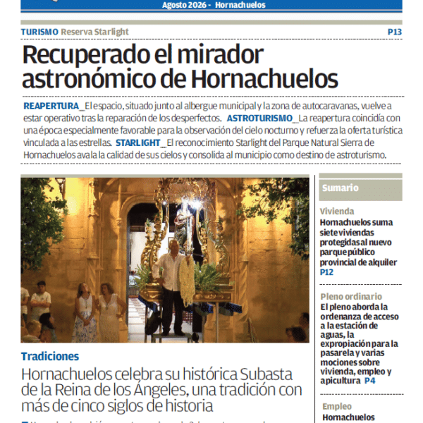 PERIÓDICO LOCAL «Aquí Hornachuelos» AGOSTO 2026