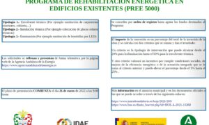 PROGRAMA DE REHABILITACIÓN ENERGÉTICA EN EDIFICIOS EXISTENTES. PROGRAMA PREE 5000