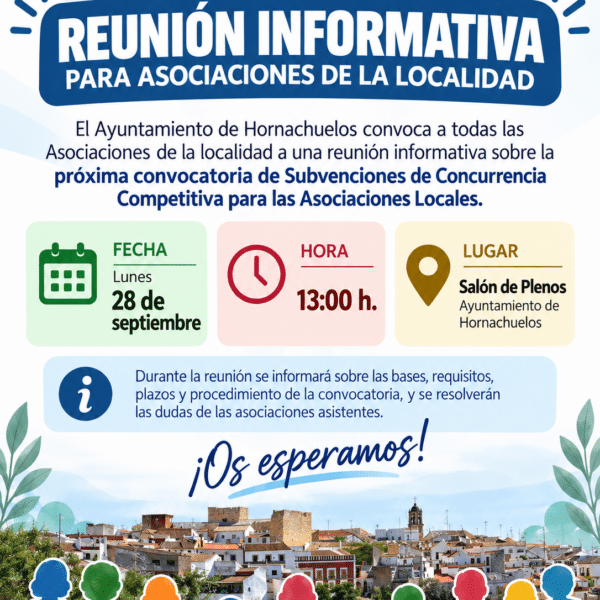 Reunión informativa para las Asociaciones de la Localidad sobre la próxima convocatoria de subvenciones